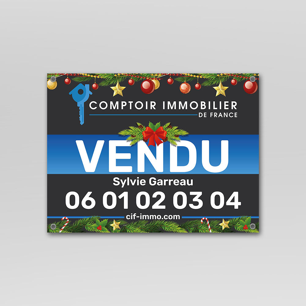 Panneau À VENDRE / VENDU Edition NOEL