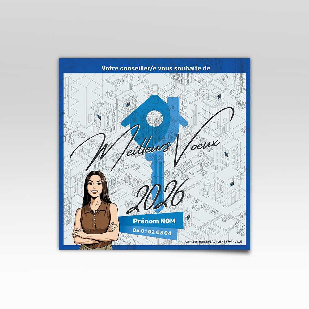 Carte de Voeux Carré City Avatar