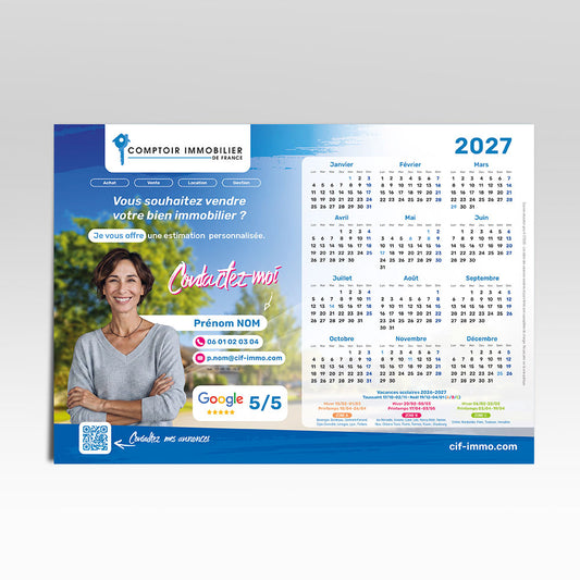 Calendrier recto seul