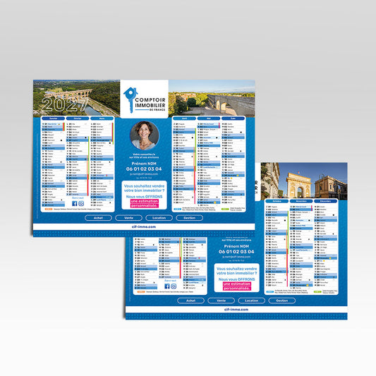 Calendrier Région 12 mois 2027