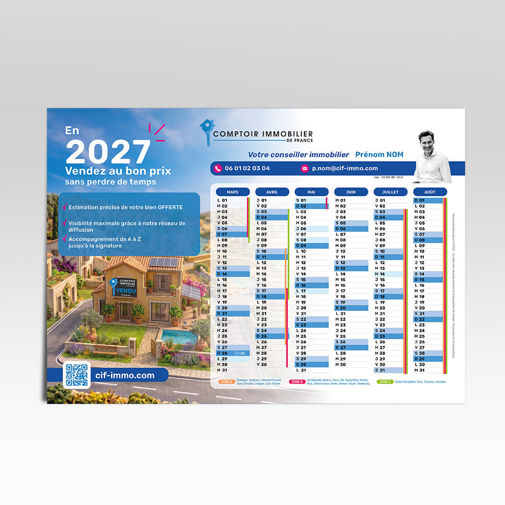 Calendrier scolaire 2027