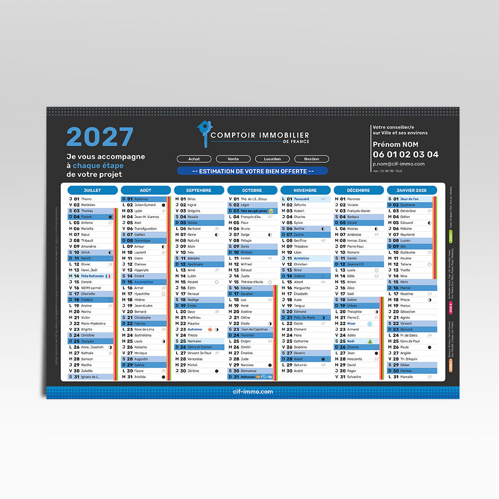 Calendrier 2027 - 14 mois
