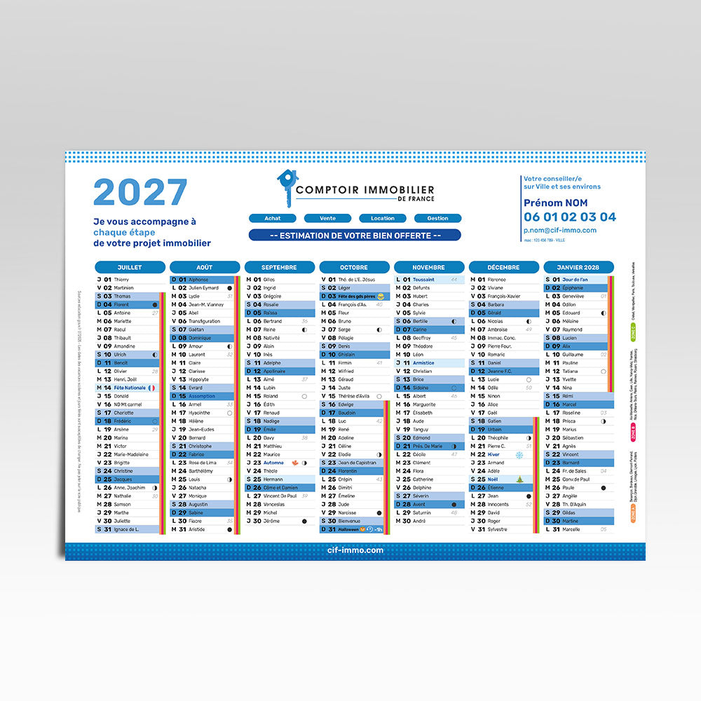 Calendrier 2027 - 14 mois