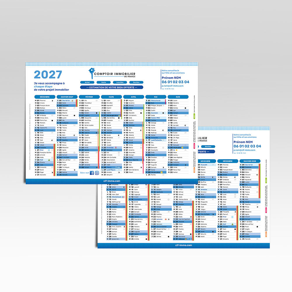Calendrier 2027 - 14 mois