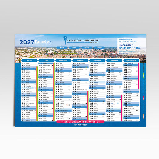 Calendrier Région 14 mois 2027