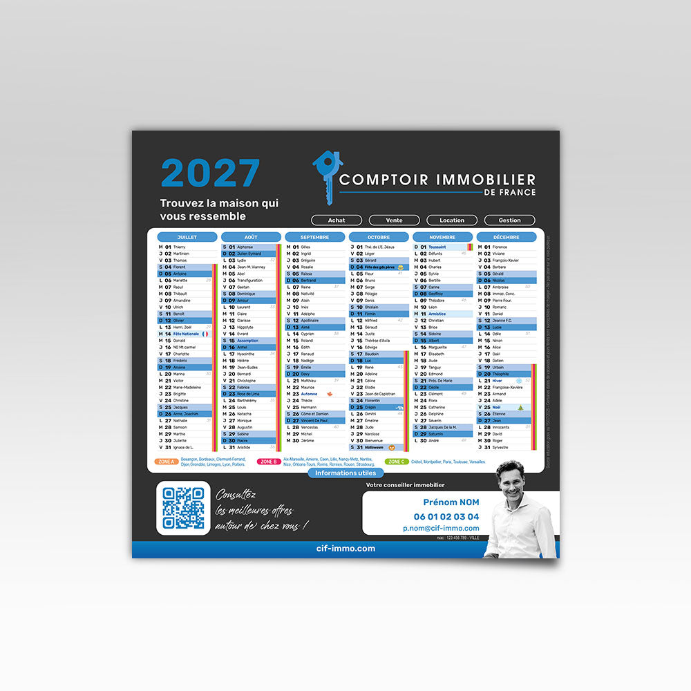 Calendrier Carré 2027