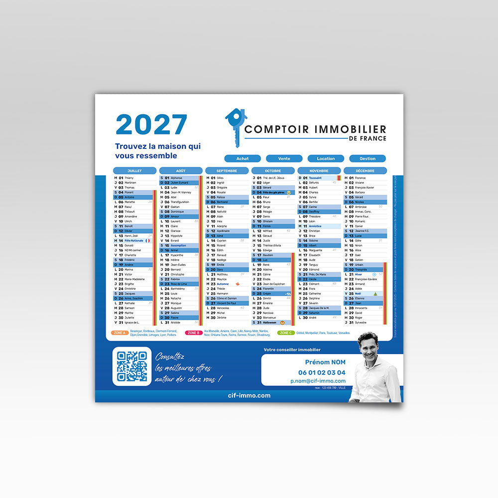 Calendrier Carré 2027