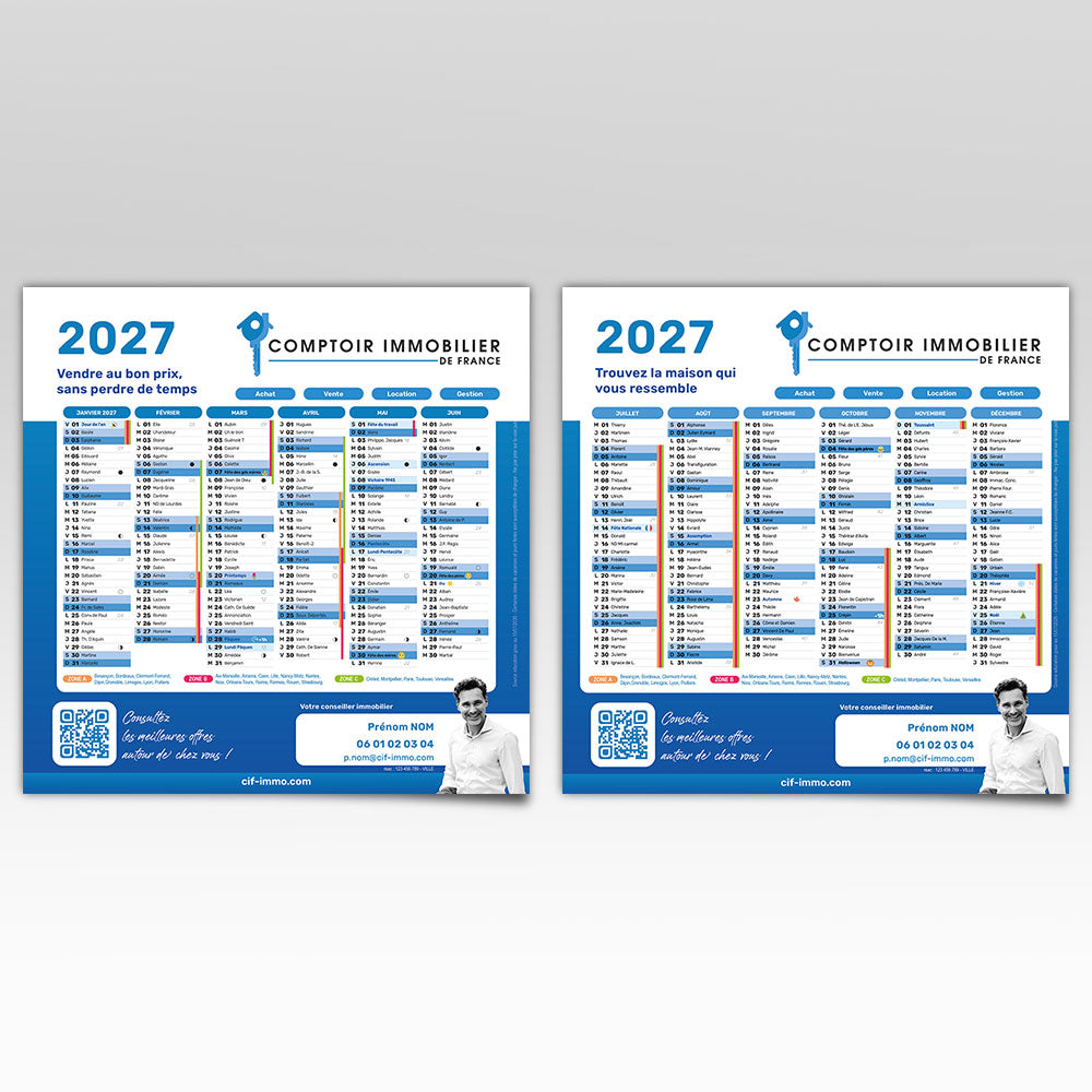 Calendrier Carré 2027