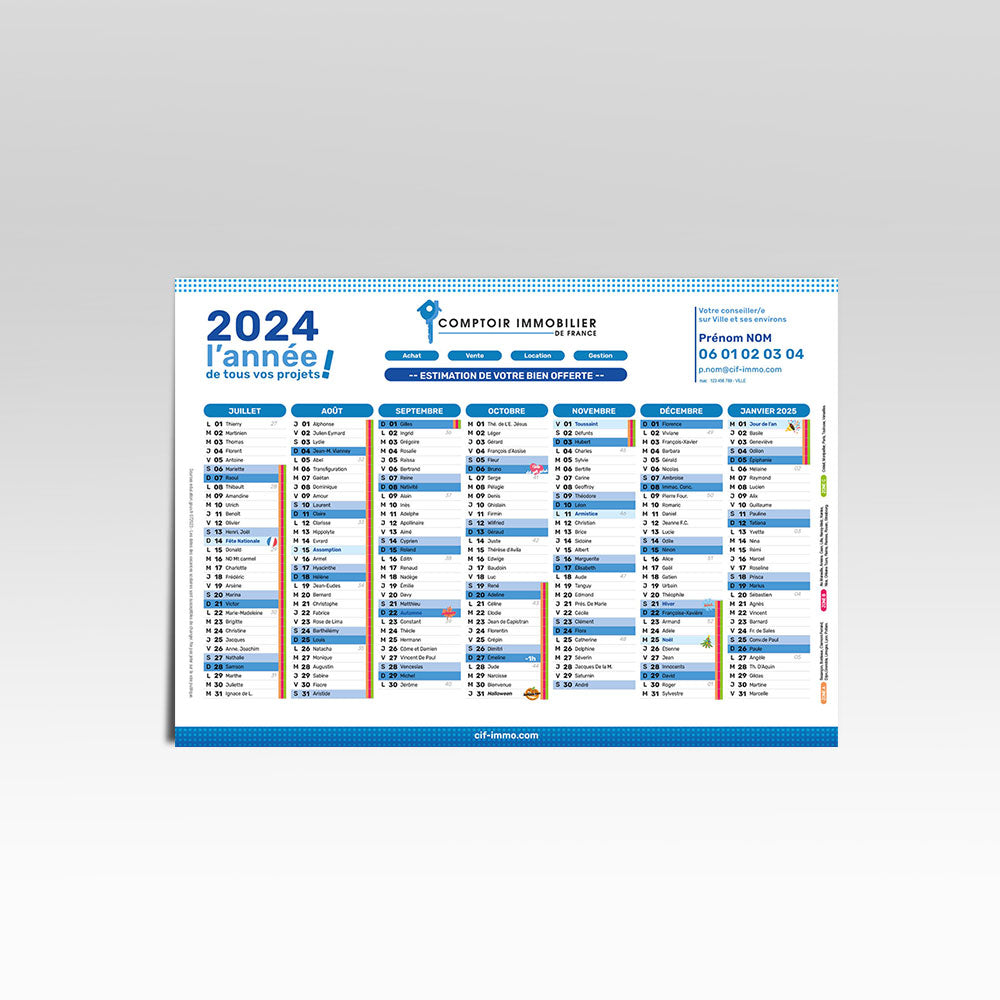Calendrier 2024 - A5 – CIF-Market