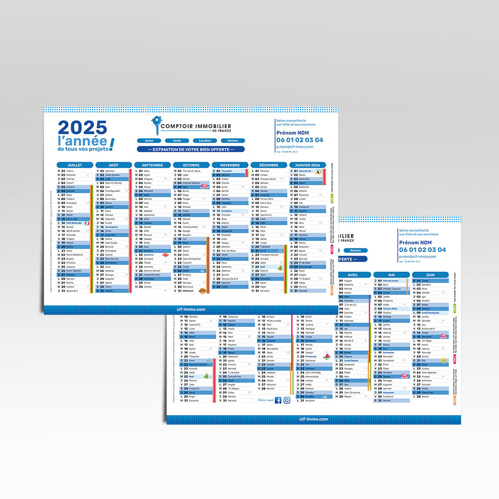 Calendrier 2025 - A4