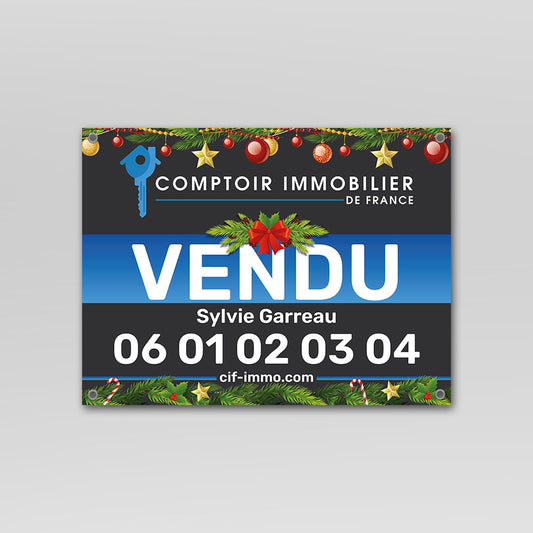 Panneau À VENDRE / VENDU Edition NOEL