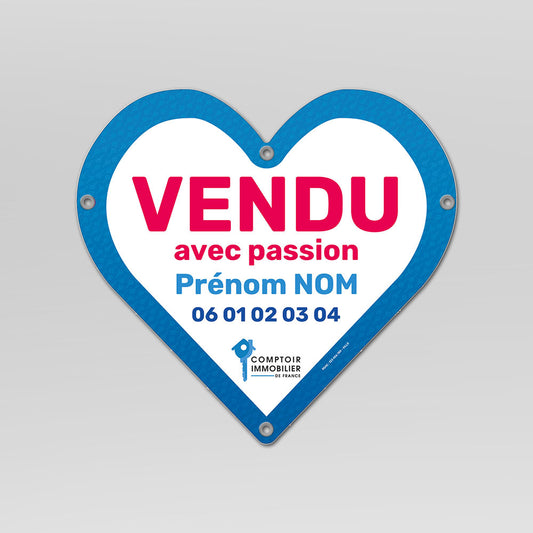 Panneau VENDU COEUR