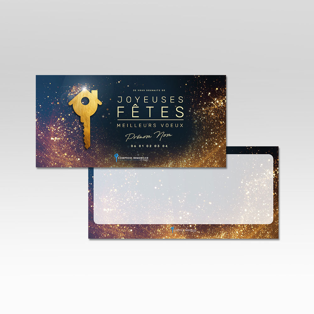 Carte de Voeux - modèle or