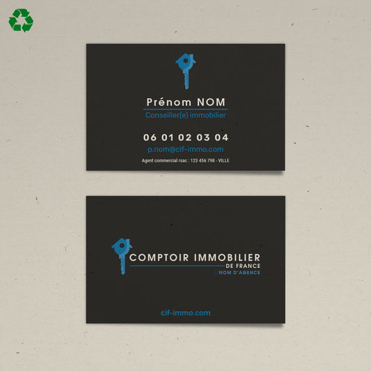 Carte de visite agence - papier recyclé